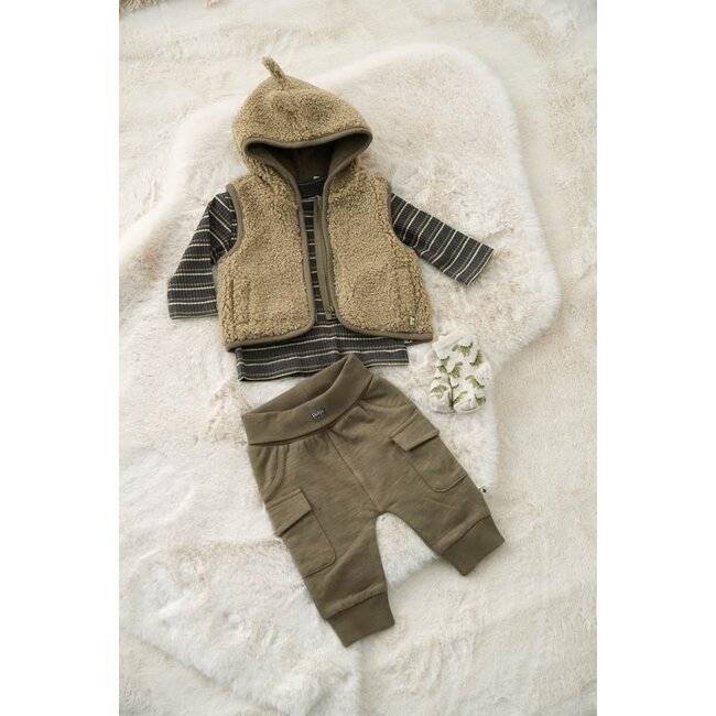 Feetje - Longsleeve Rib met Streep Antraciet Melange - Rawrsome