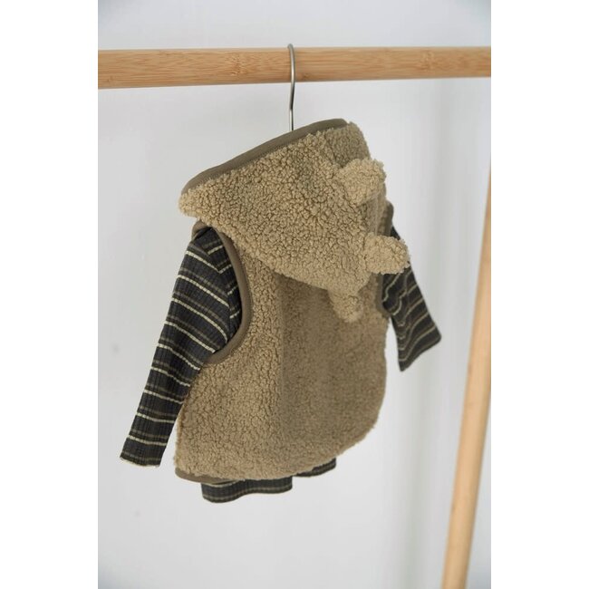 Feetje - Longsleeve Rib met Streep Antraciet Melange - Rawrsome