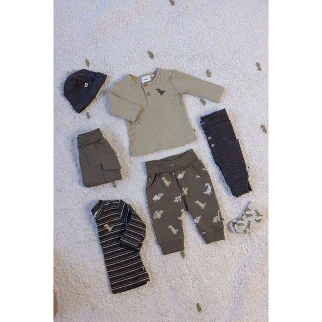 Feetje - Longsleeve Rib met Streep Antraciet Melange - Rawrsome