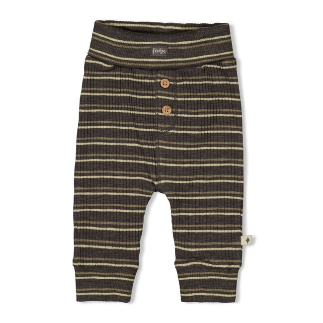Feetje - Broek Rib met Streep Antraciet Melange - Rawrsome