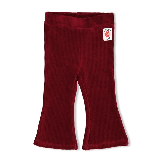 Feetje - Flare Broek Velours Rib Bordeaux - Queen of Hearts