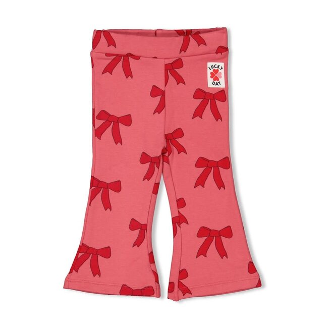 Feetje - Flare Broek AOP Roze - Queen of Hearts