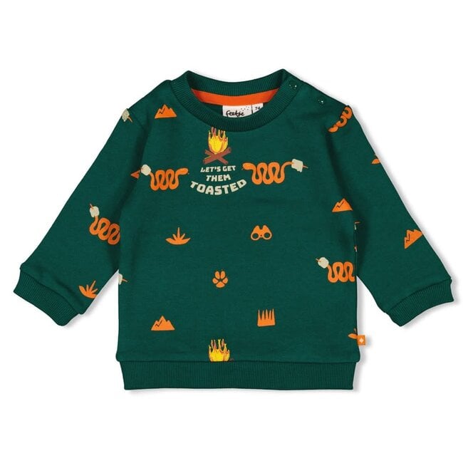 Feetje - Sweater AOP Groen - Chasing Trails