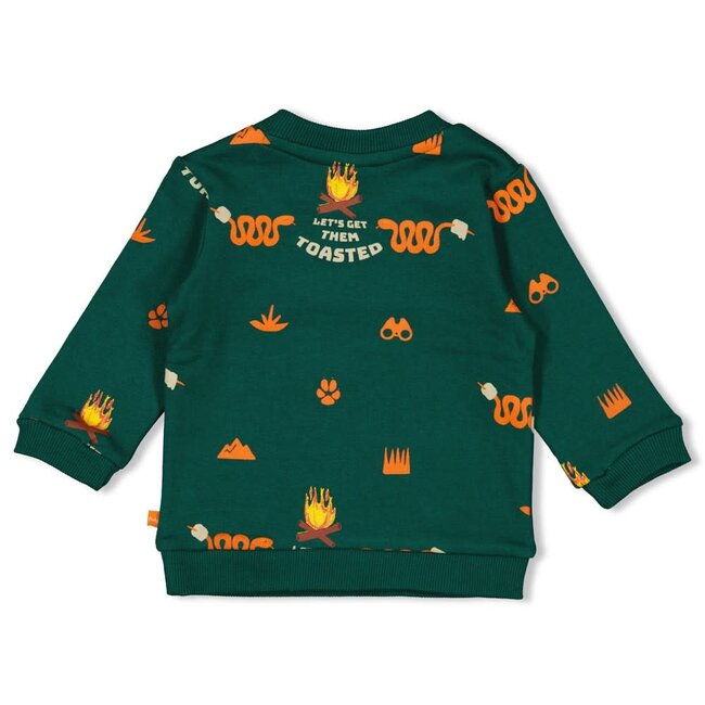 Feetje - Sweater AOP Groen - Chasing Trails