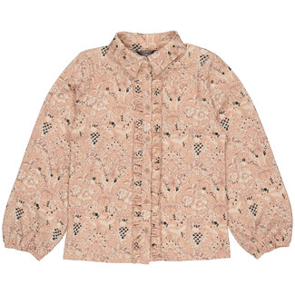 Levv Levv - Shirt Vesa - AOP Pink Leaves