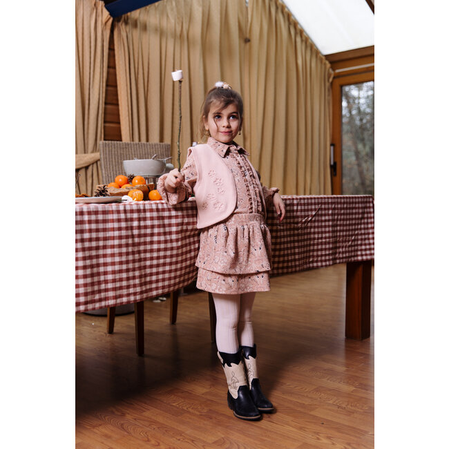 Levv - Shirt Vesa - AOP Pink Leaves