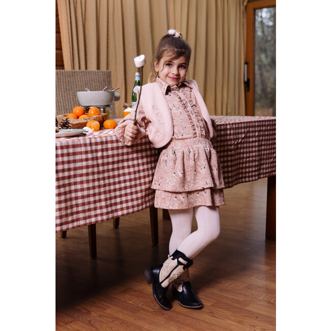 Levv - Shirt Vesa - AOP Pink Leaves