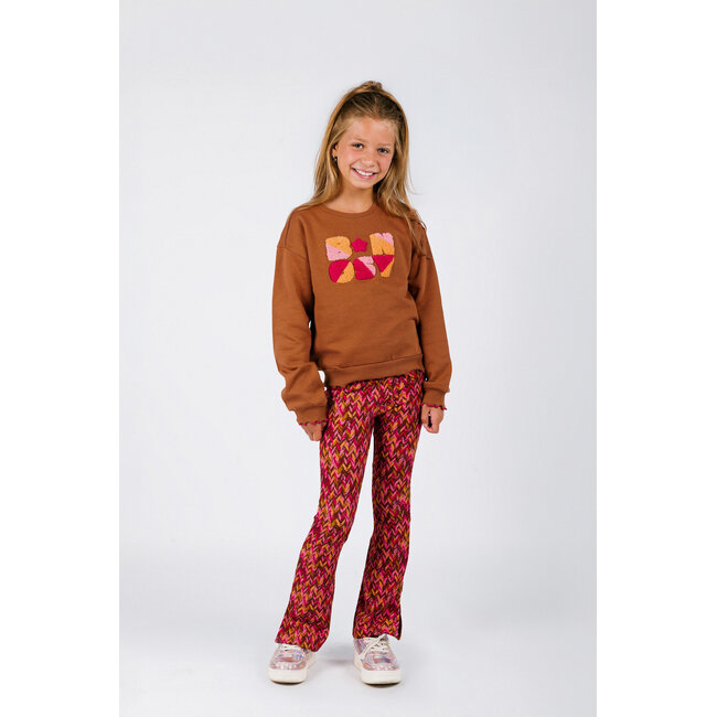 B.Nosy - Printed Flared Pants Pepper - Zigzag Texas