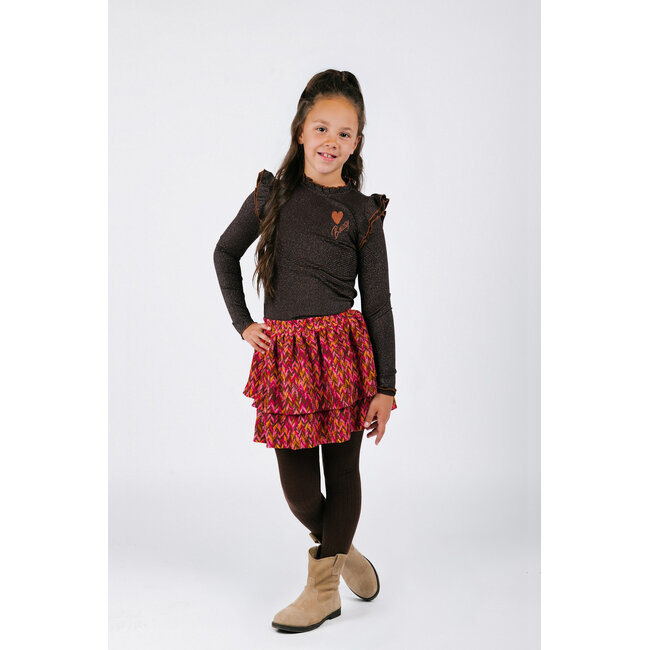 B.Nosy - 2-Layer Printed Skirt Ruth - Zigzag Texas