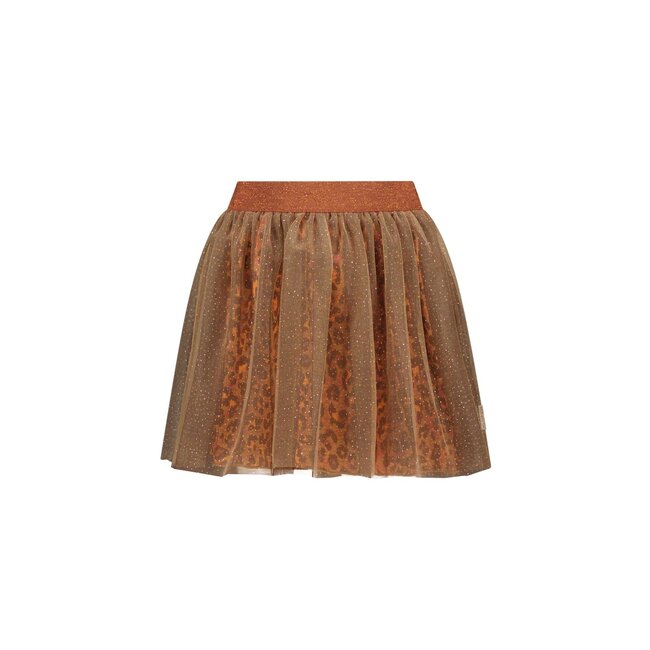 B.Nosy - Mesh Skirt with Printed Layer Rory - Leopard Texas