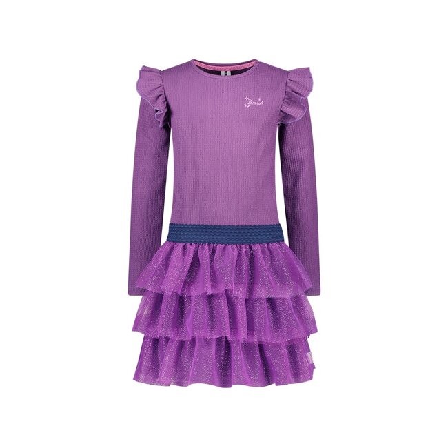 B.Nosy - Dress with Multi Layer Mesh Skirt Dora - Crushed Grape