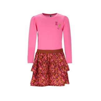 B.Nosy B.Nosy - Dress with 2-Layer Printed Skirt Daphne - Pink Carnation