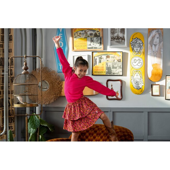 B.Nosy - 2-Layer Printed Skirt Ruth - Zigzag Texas