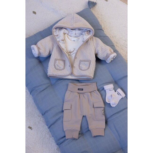 Feetje - Bouclé Omkeerbaar Jasje met Capuchon Offwhite - Narwal