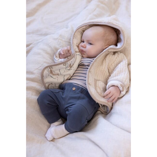 Feetje - Bouclé Omkeerbaar Jasje met Capuchon Offwhite - Narwal