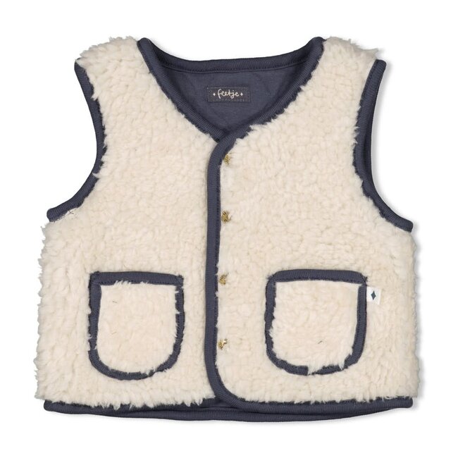 Feetje - Omkeerbaar Teddy Gilet Blauwgrijs - Narwal