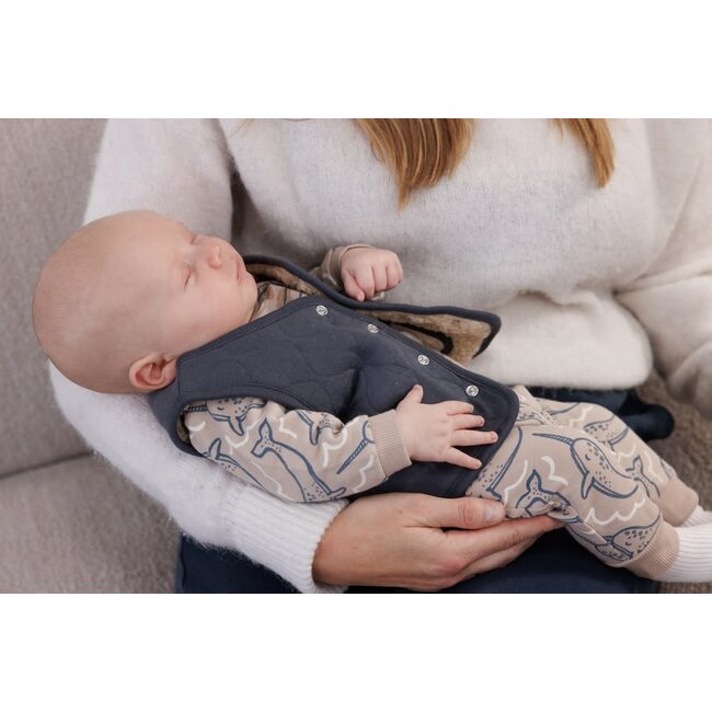 Feetje - Sweater AOP Taupe - Narwal