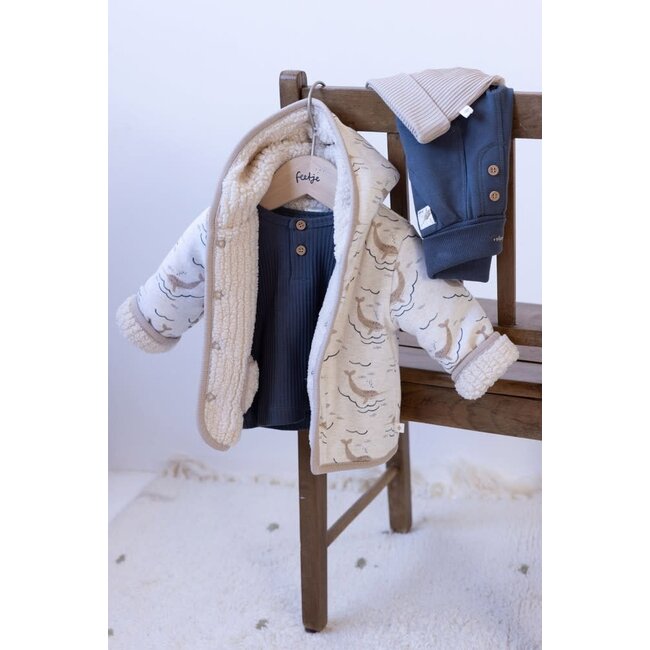 Feetje - Bouclé Omkeerbaar Jasje met Capuchon Offwhite - Narwal