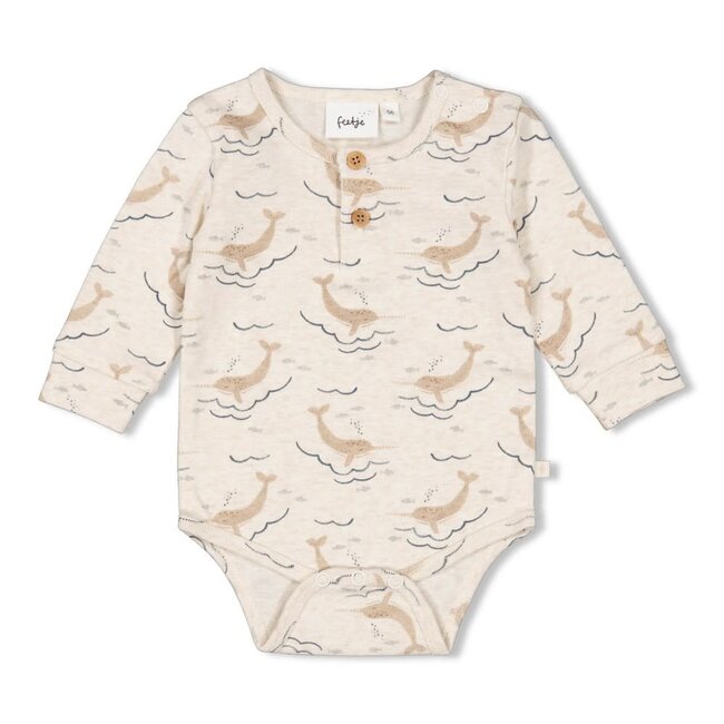 Feetje - Romper AOP Offwhite Melange - Narwal