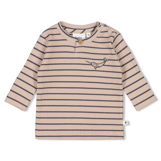 Feetje Feetje - Longsleeve Rib met Streep Taupe - Narwal