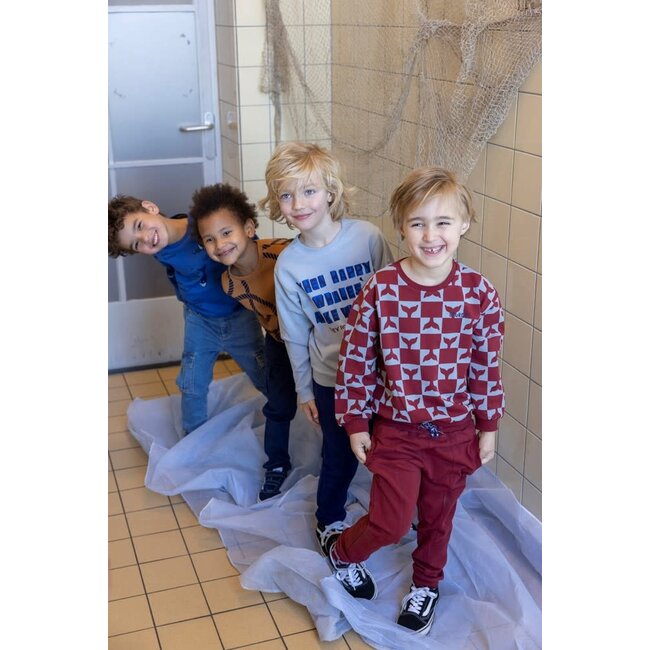 Sturdy - Sweater AOP Bordeaux - Waves and Whales