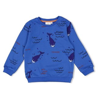 Sturdy Sturdy - Sweater AOP Aqua - Waves and Whales