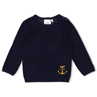 Sturdy Sturdy - Sweater Gebreid Marine - Waves and Whales