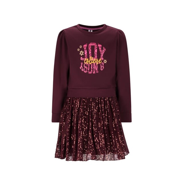 B.Nosy - Sweat Dress with Mesh Skirt Dasha - Fig