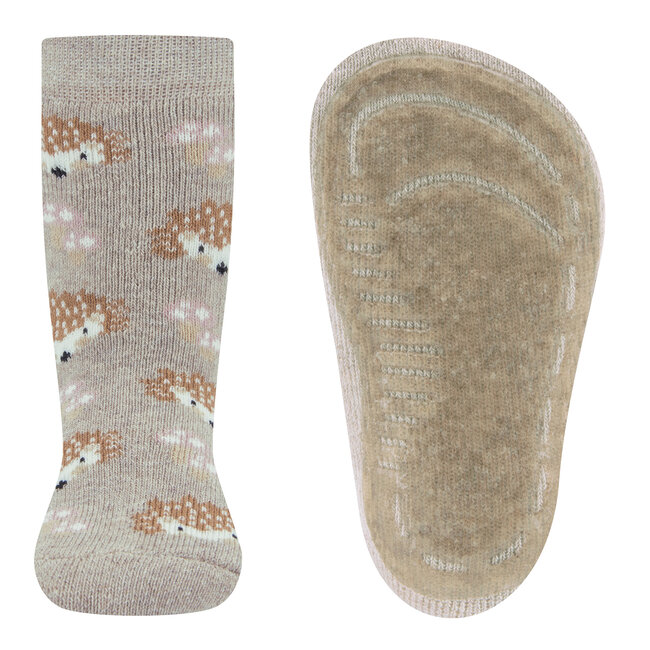 Ewers - Antislip Sokken Donker Beige Egel