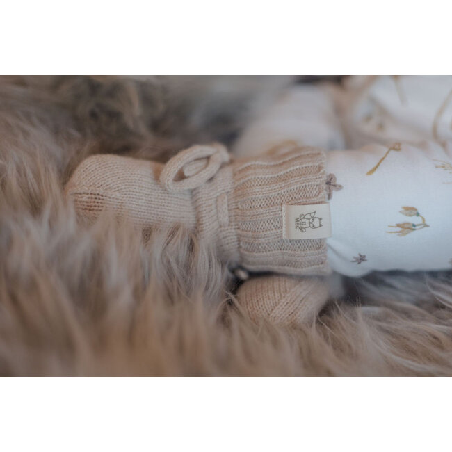 Moalie - Merinowol Slofjes  -  Beige