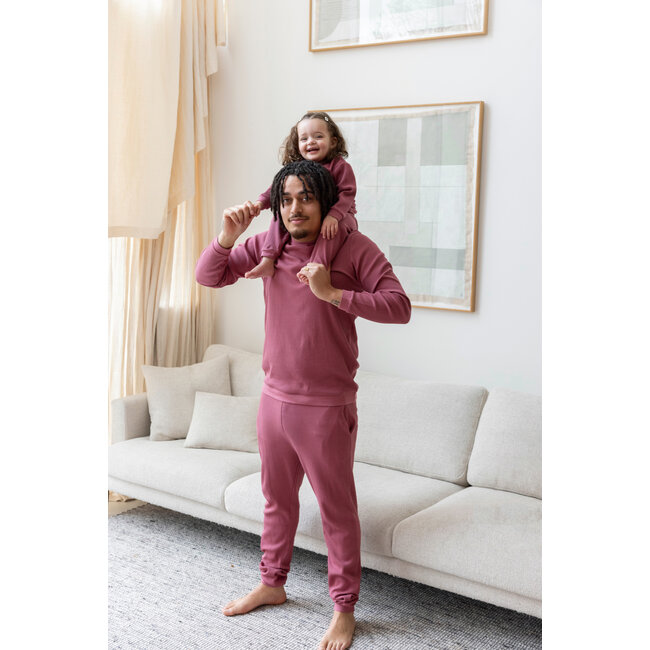 Feetje - Volwassen Pyjama Wafel - Berry - Family Edition