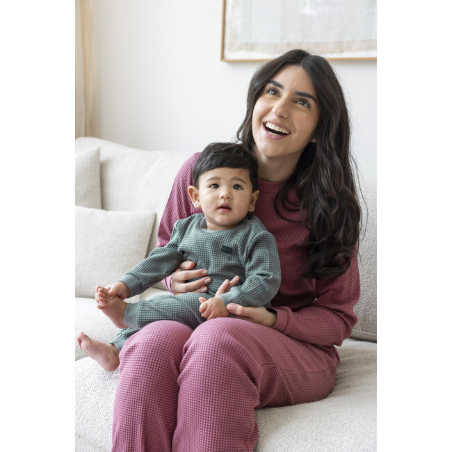 Feetje - Volwassen Pyjama Wafel - Berry - Family Edition