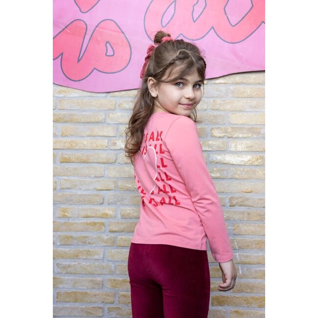 Jubel - Flared Broek Velours Rib Bordeaux - Queen Of Hearts