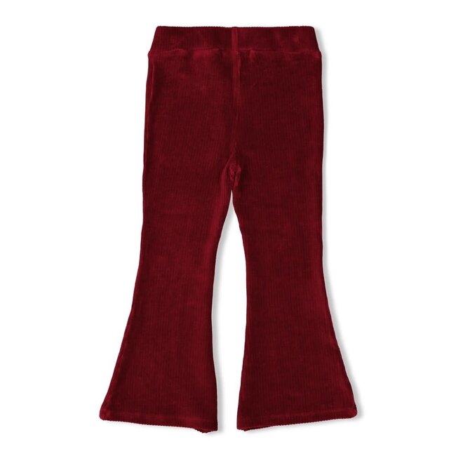Jubel - Flared Broek Velours Rib Bordeaux - Queen Of Hearts