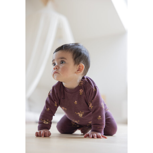 Feetje - Baby Pyjama Bonnie Bouquet Wijn Melange - Premium Sleepwear