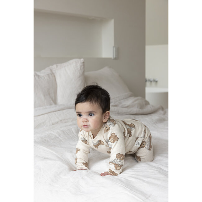 Feetje - Baby Pyjama Teddy Bear Offwhite Melange - Premium Sleepwear
