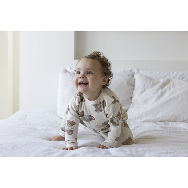 Feetje - Baby Pyjama Teddy Bear Offwhite Melange - Premium Sleepwear