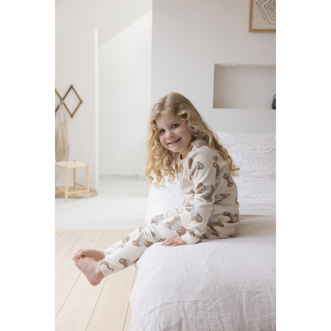 Feetje - Pyjama Teddy Bear Offwhite Melange - Premium Sleepwear