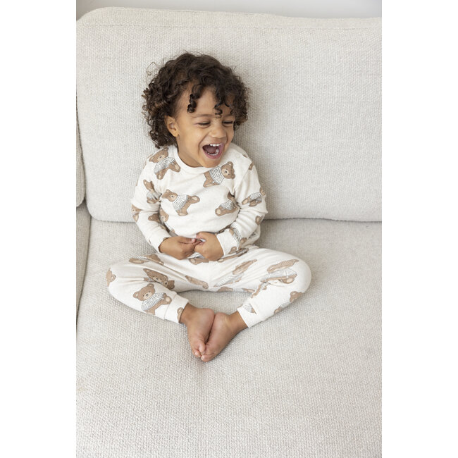 Feetje - Pyjama Teddy Bear Offwhite Melange - Premium Sleepwear