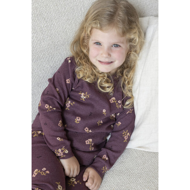 Feetje - Pyjama Bonnie Bouquet Wijn Melange - Premium Sleepwear