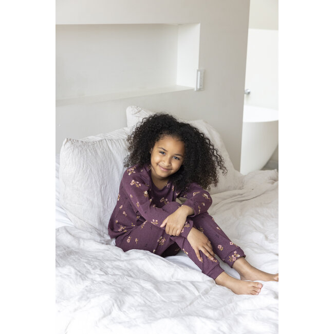 Feetje - Pyjama Bonnie Bouquet Wijn Melange - Premium Sleepwear