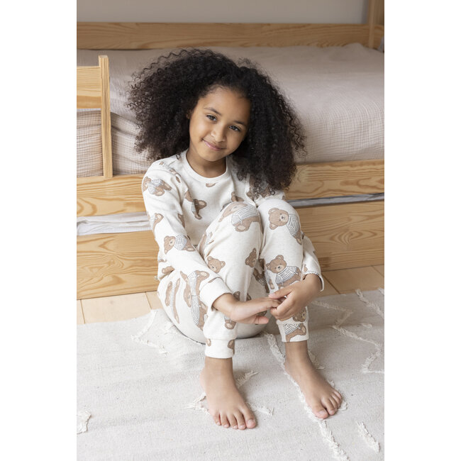 Feetje - Pyjama Teddy Bear Offwhite Melange - Premium Sleepwear
