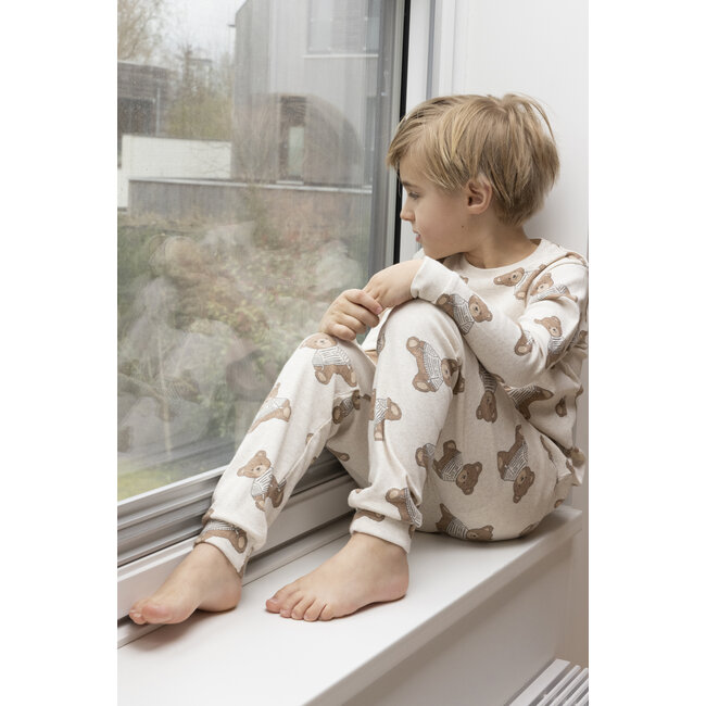 Feetje - Pyjama Teddy Bear Offwhite Melange - Premium Sleepwear