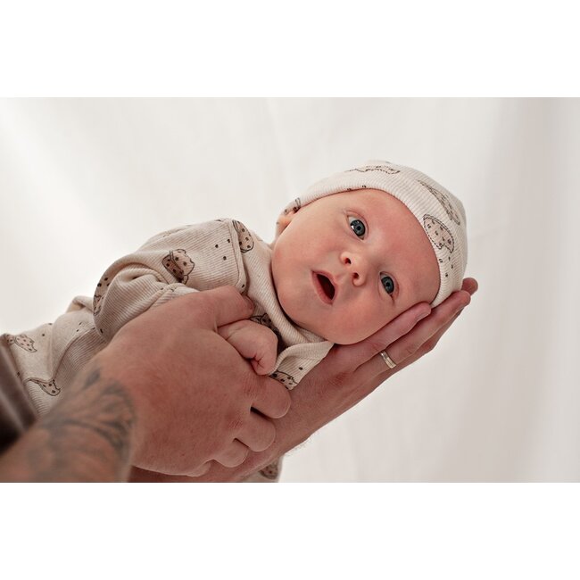 Feetje - Geschenkset Boxpak + Muts AOP Cookie - Offwhite Melange