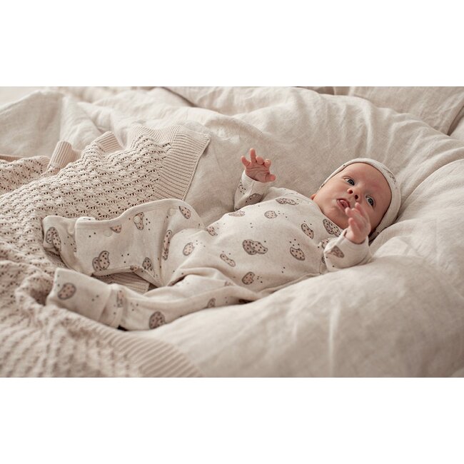 Feetje - Geschenkset Boxpak + Muts AOP Cookie - Offwhite Melange