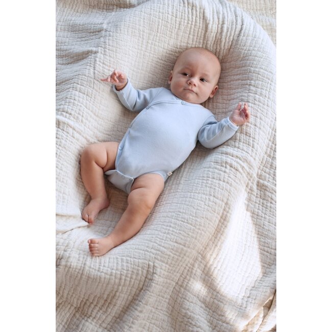 Feetje - Wikkelromper Rib Blauw - The Magic is in You