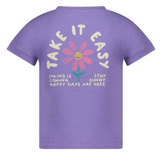 Jubel - T-shirt met Backprint Paars - Rolling in to Spring