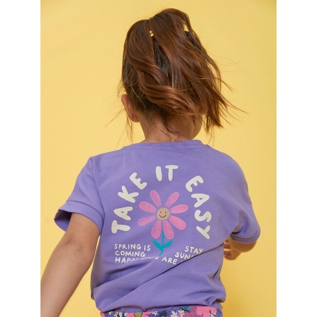 Jubel - T-shirt met Backprint Paars - Rolling in to Spring