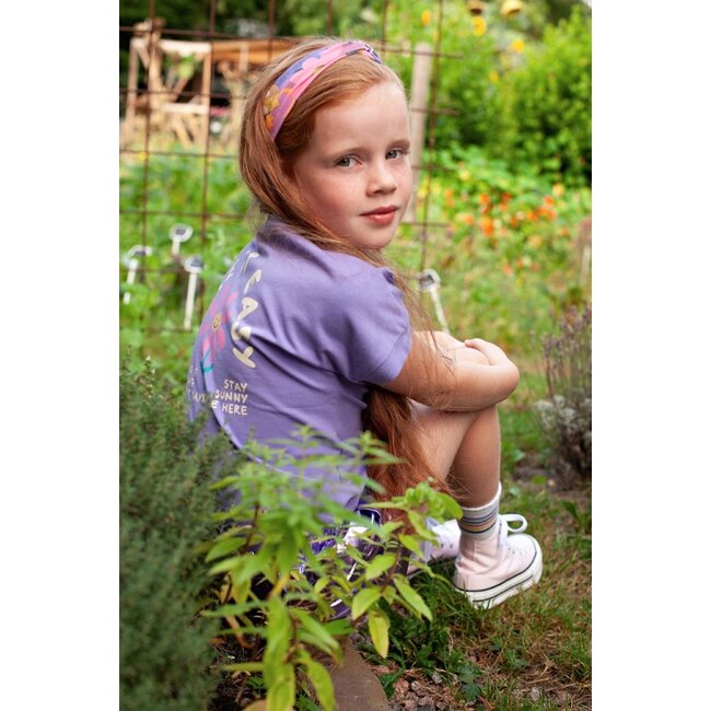 Jubel - T-shirt met Backprint Paars - Rolling in to Spring