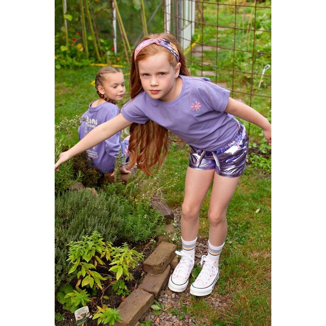 Jubel - T-shirt met Backprint Paars - Rolling in to Spring